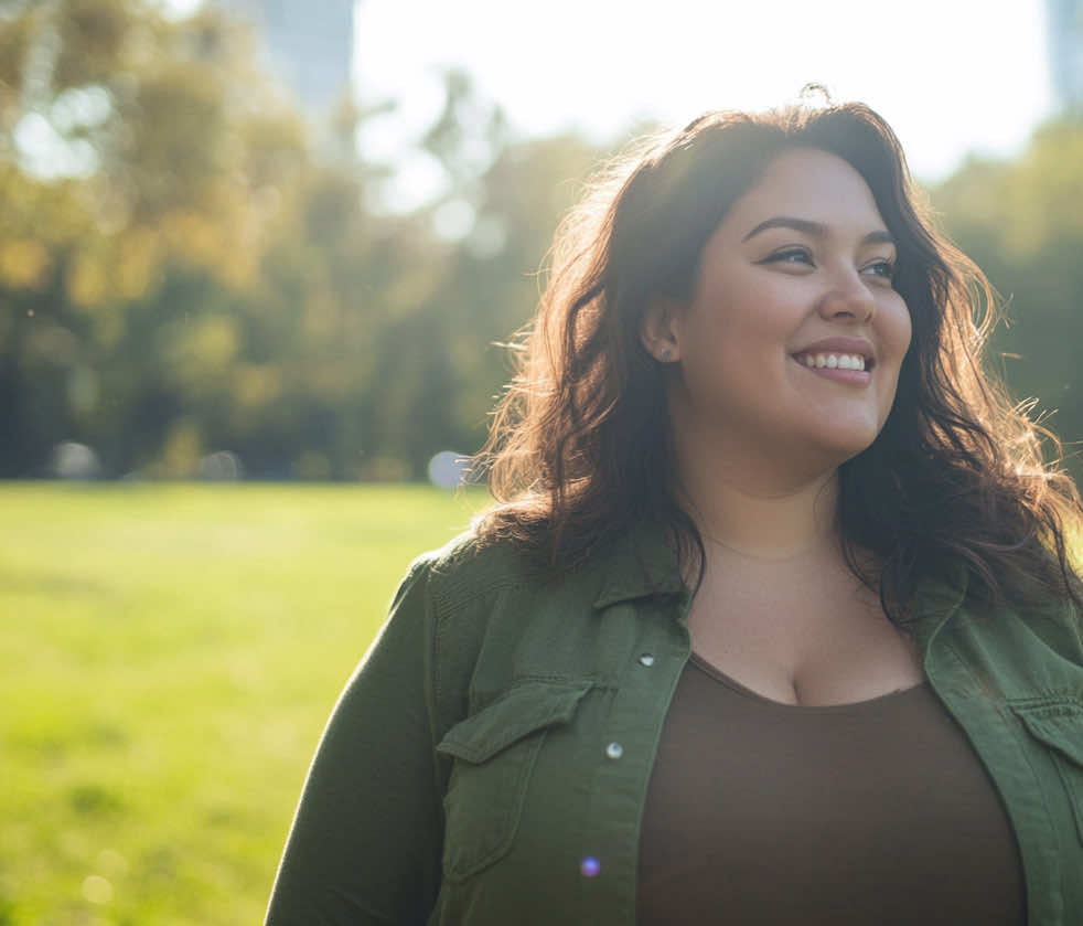 Woman outdoors with GLP-1 benefits